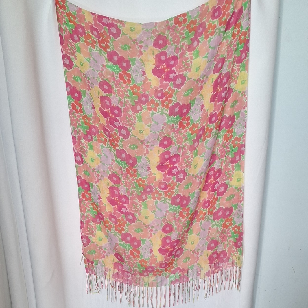Lilly Pulitzer Silk Cashmere Blend Scarf In Pink And Green